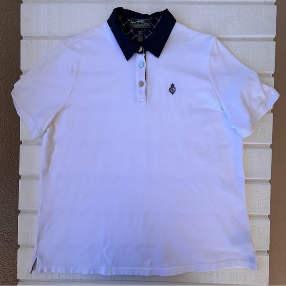 Lauren Ralph Lauren Women’s Polo Shirt White/Navy 2X - Picture 2 of 11
